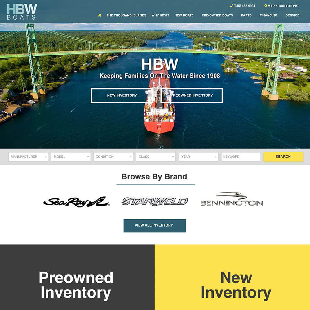 HBW Boats Website & Logo